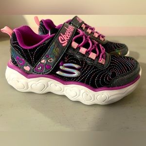 Black Pink Skechers Memory Foam Sneakers